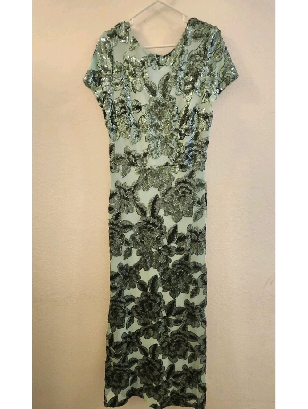 Aqua Floral Sequin Mesh Dress Bloomingdales